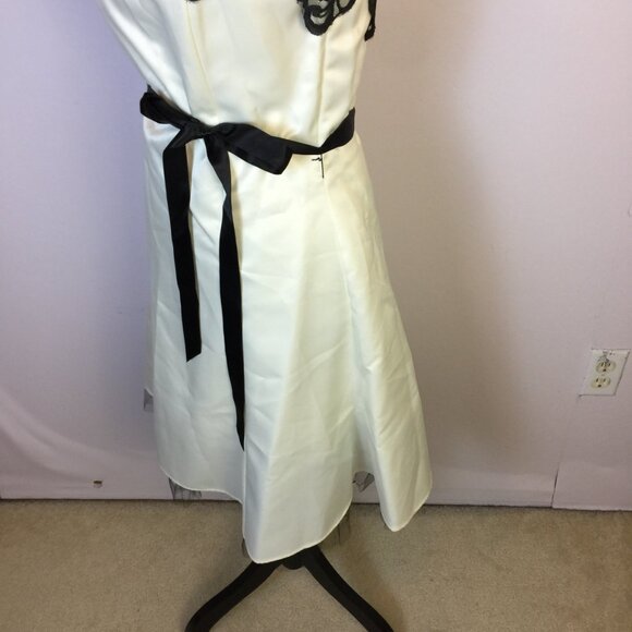 Vintage Jessica McClintock Gunne Sax Strapless Dress Size 7/8 Womans Ivory Satin - Picture 8 of 16